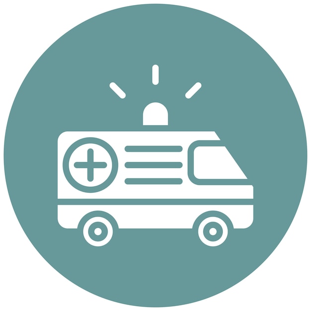 Diseño vectorial del estilo del icono de la ambulancia