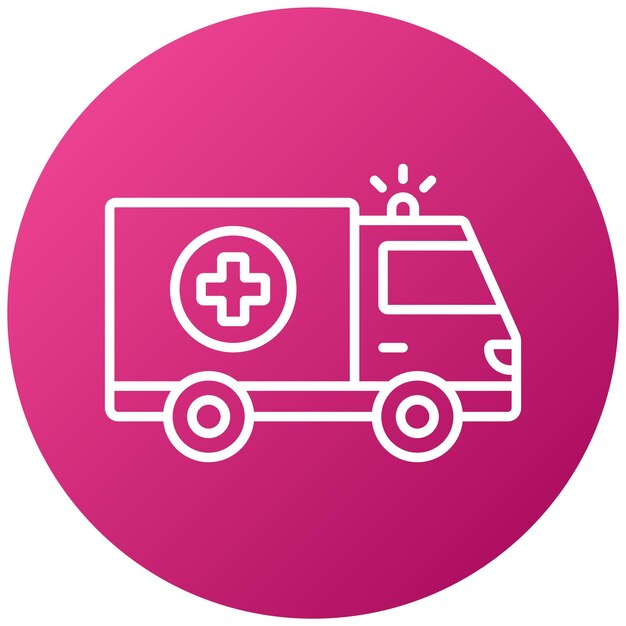 Diseño vectorial del estilo del icono de la ambulancia