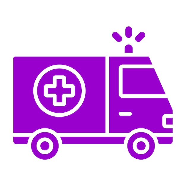 Diseño vectorial del estilo del icono de la ambulancia