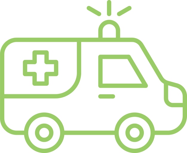 Diseño vectorial del estilo del icono de la ambulancia