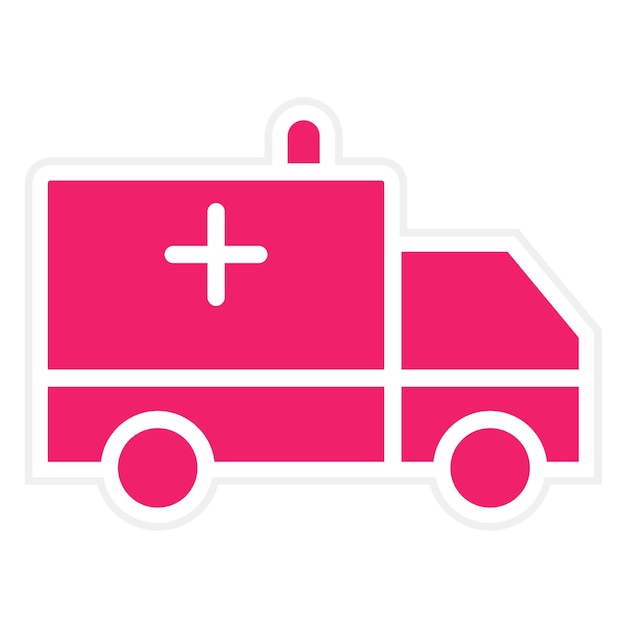 Diseño vectorial del estilo del icono de la ambulancia