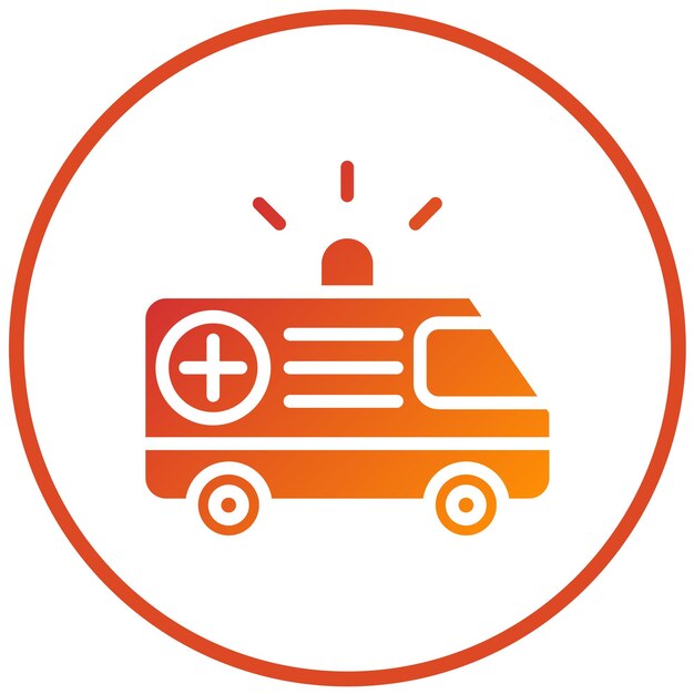 Diseño vectorial del estilo del icono de la ambulancia