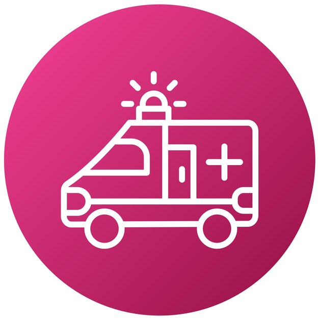 Diseño vectorial del estilo del icono de la ambulancia