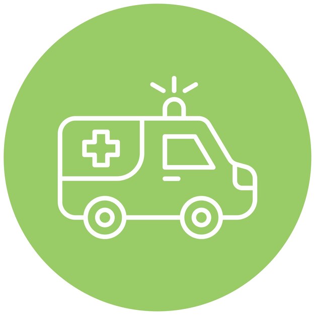 Diseño vectorial del estilo del icono de la ambulancia