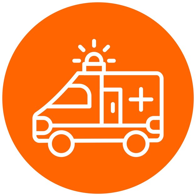 Diseño vectorial del estilo del icono de la ambulancia