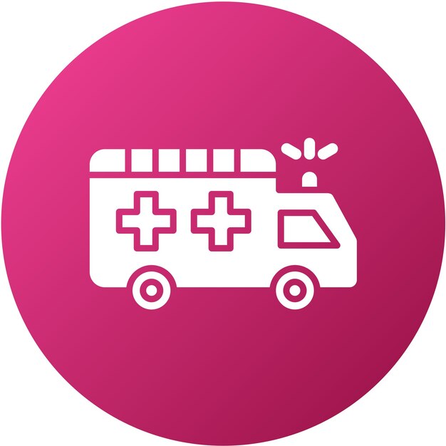 Diseño vectorial del estilo del icono de la ambulancia