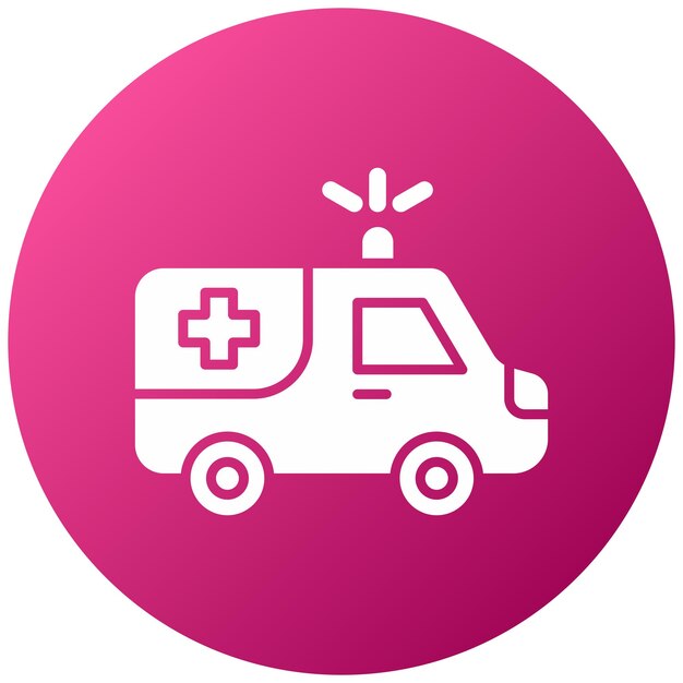 Diseño vectorial del estilo del icono de la ambulancia