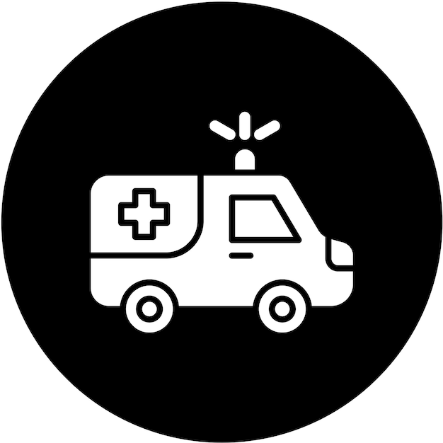 Diseño vectorial del estilo del icono de la ambulancia