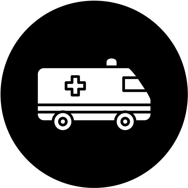 Diseño vectorial del estilo del icono de la ambulancia