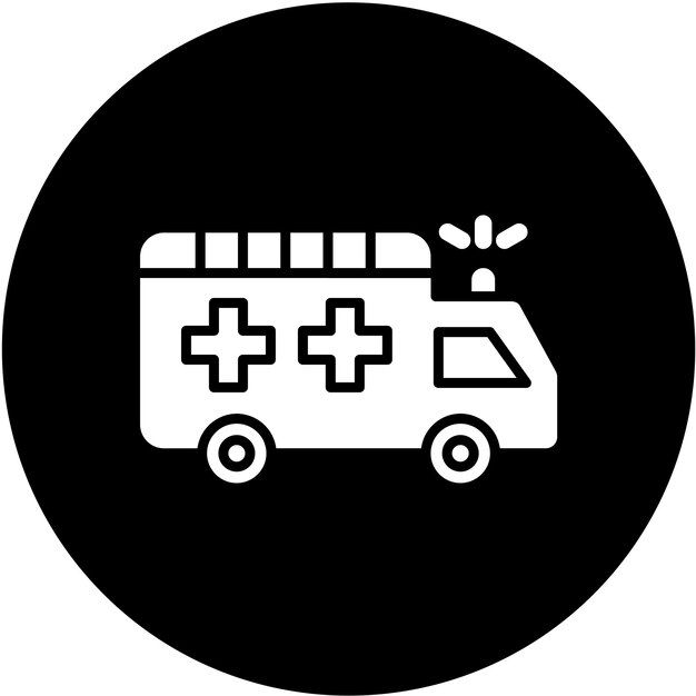Diseño vectorial del estilo del icono de la ambulancia