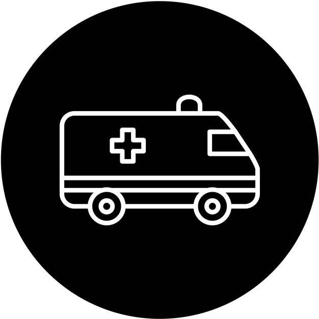 Diseño vectorial del estilo del icono de la ambulancia