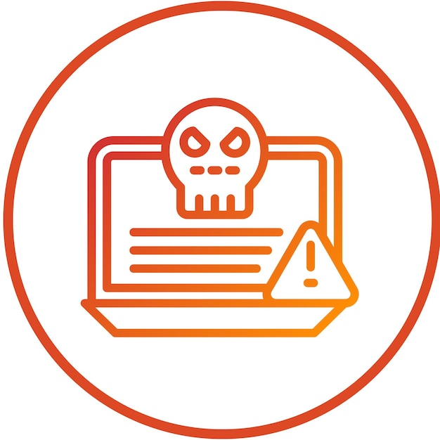 Diseño vectorial del estilo del icono de amenaza cibernética