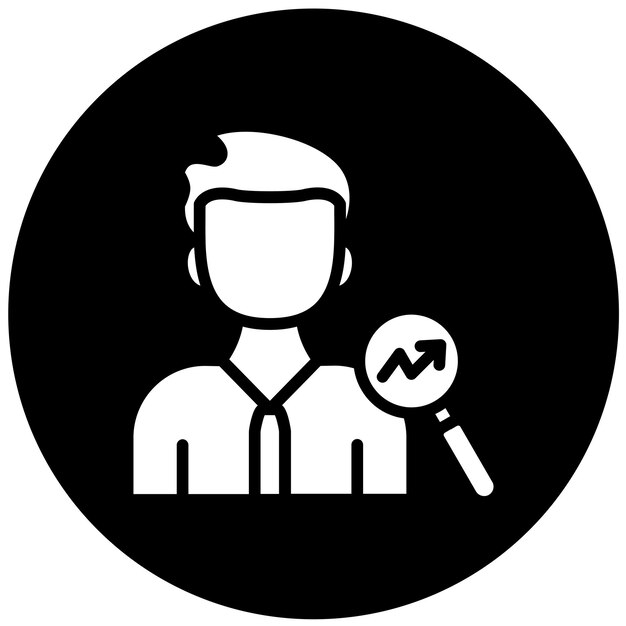 Diseño vectorial Estilo del icono de análisis de empleados