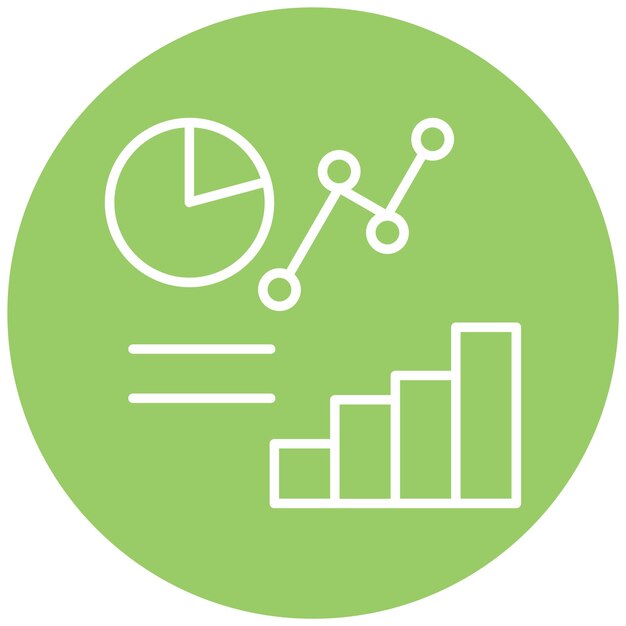 Diseño vectorial Estilo del icono de análisis de mercado