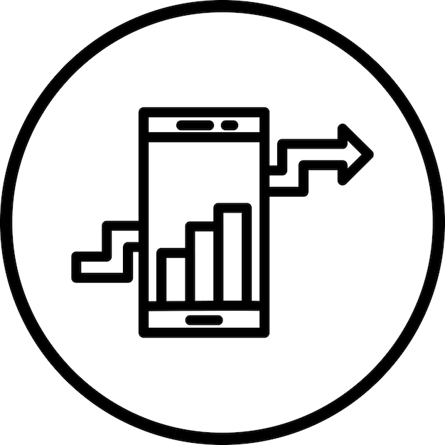 Diseño vectorial Estilo del icono de análisis móvil