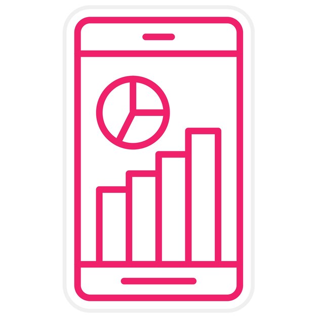 Diseño vectorial Estilo del icono de análisis móvil