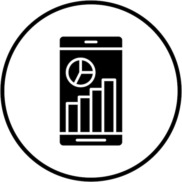 Diseño vectorial Estilo del icono de análisis móvil