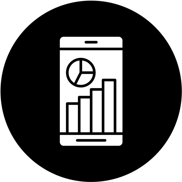 Diseño vectorial Estilo del icono de análisis móvil