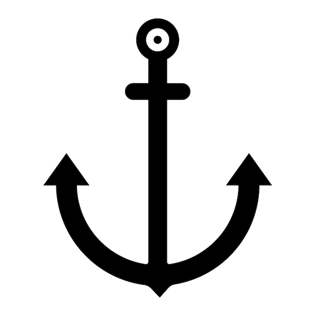 Diseño vectorial Estilo del icono del anclaje del barco