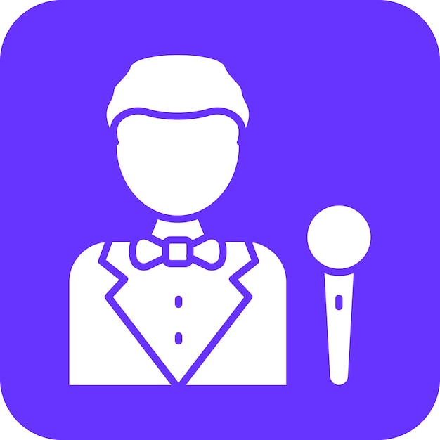 Diseño vectorial Estilo del icono del anfitrión de la fiesta