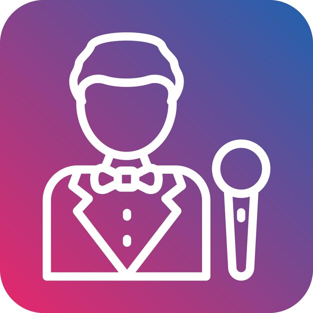 Diseño vectorial Estilo del icono del anfitrión de la fiesta