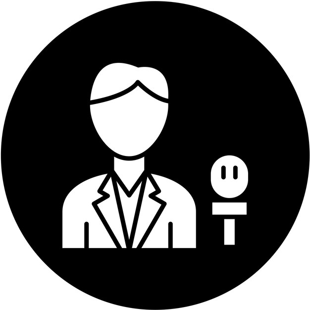 Diseño vectorial Estilo del icono del anfitrión de la fiesta