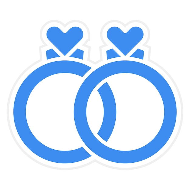 Diseño vectorial del estilo del icono del anillo de bodas