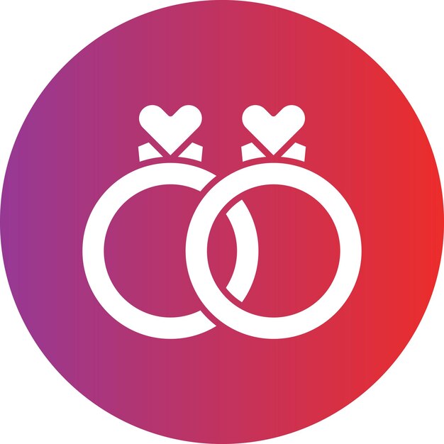 Diseño vectorial del estilo del icono del anillo de bodas