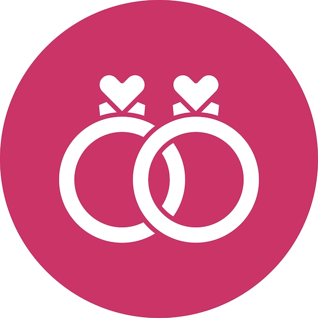 Diseño vectorial del estilo del icono del anillo de bodas