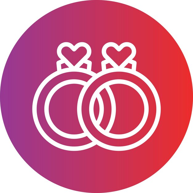 Diseño vectorial del estilo del icono del anillo de bodas