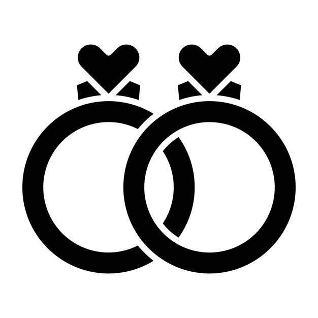 Diseño vectorial del estilo del icono del anillo de bodas