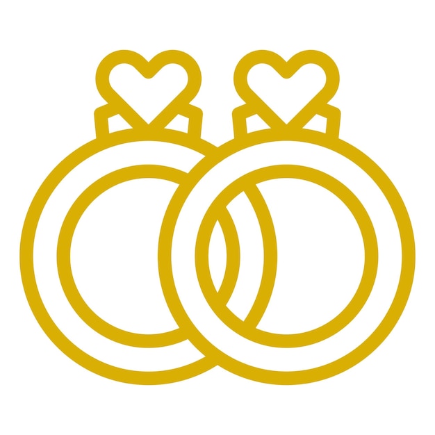 Diseño vectorial del estilo del icono del anillo de bodas