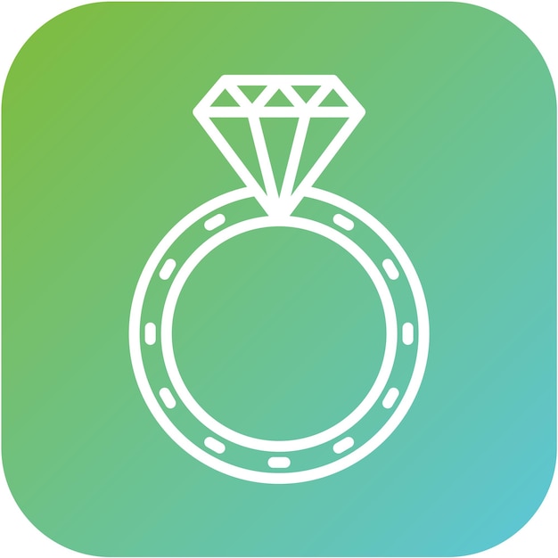 Diseño vectorial del estilo del icono del anillo de bodas