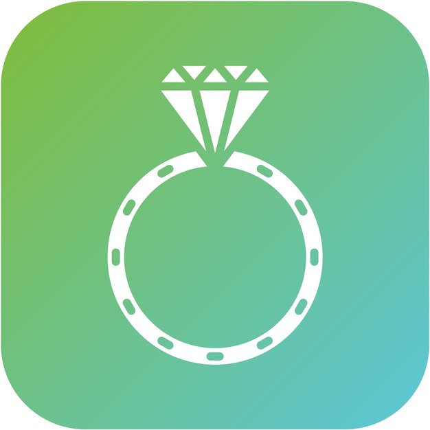 Diseño vectorial del estilo del icono del anillo de bodas