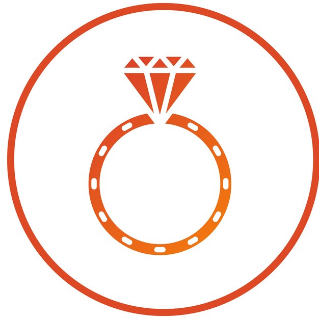 Diseño vectorial del estilo del icono del anillo de bodas