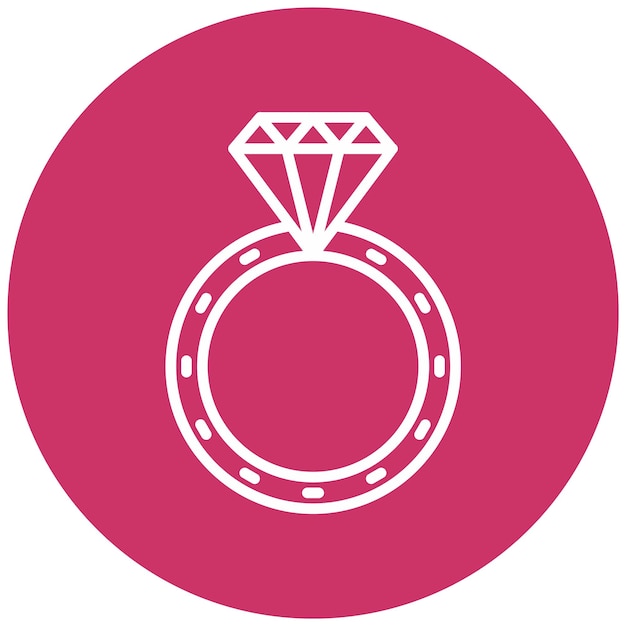 Diseño vectorial del estilo del icono del anillo de bodas
