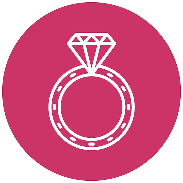 Vector diseño vectorial del estilo del icono del anillo de bodas