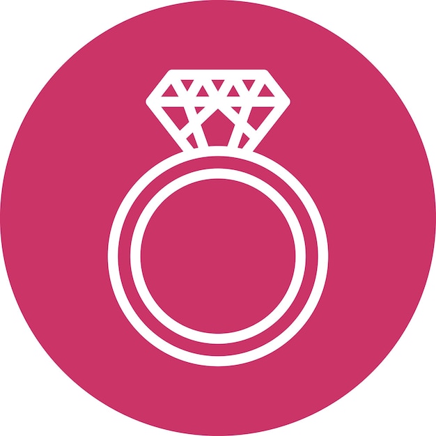 Diseño vectorial del estilo del icono del anillo de diamante