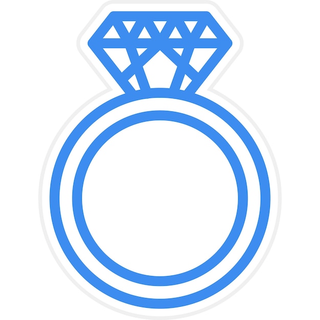 Diseño vectorial del estilo del icono del anillo de diamante