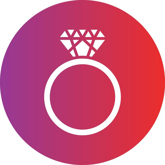 Diseño vectorial del estilo del icono del anillo de diamante