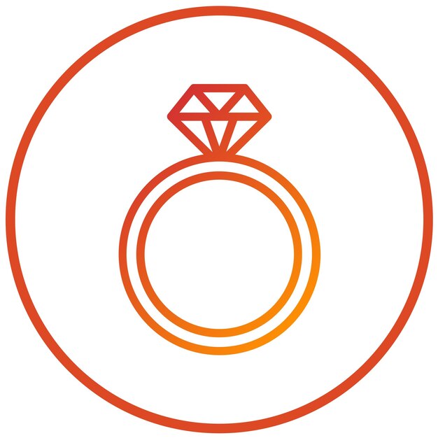 Diseño vectorial del estilo del icono del anillo de diamante