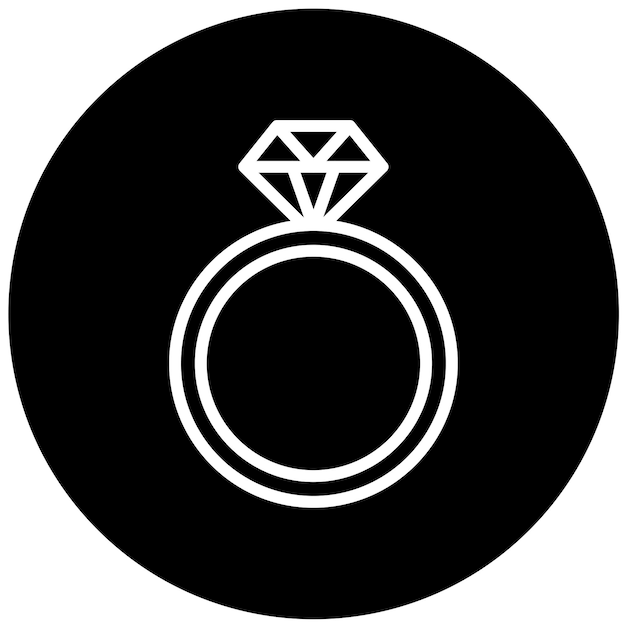 Diseño vectorial del estilo del icono del anillo de diamante