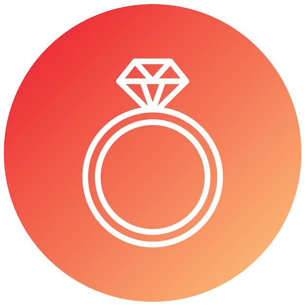 Diseño vectorial del estilo del icono del anillo de diamante
