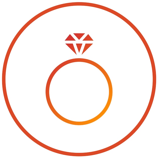 Diseño vectorial del estilo del icono del anillo de diamante
