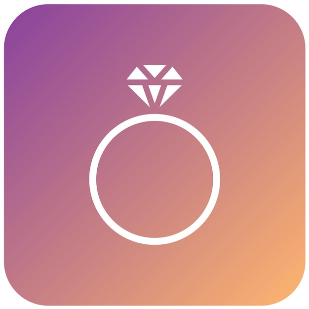 Diseño vectorial del estilo del icono del anillo de diamante