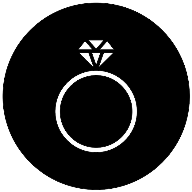 Diseño vectorial del estilo del icono del anillo de diamante