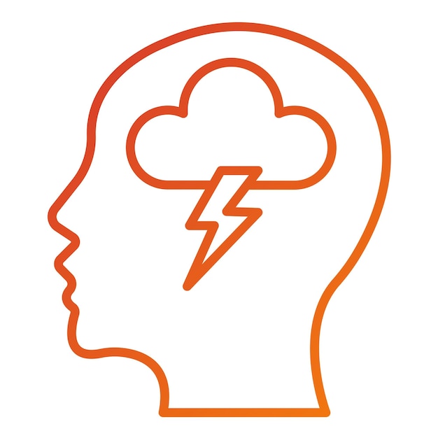 Diseño vectorial Estilo del icono de ansiedad