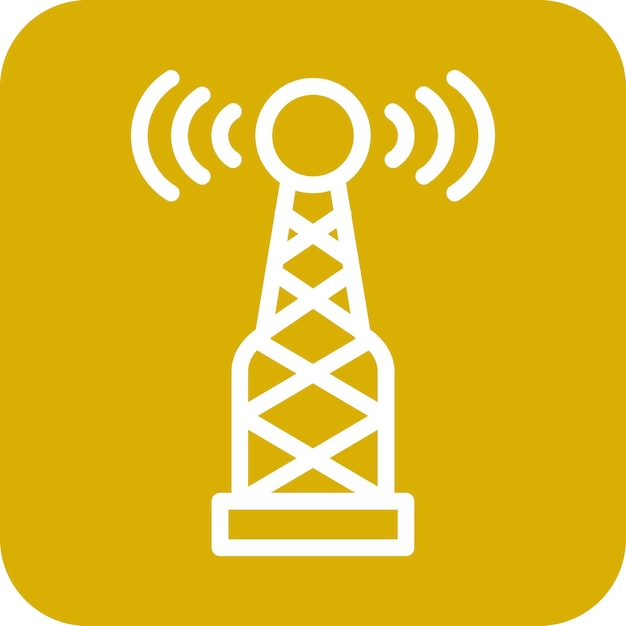 Diseño vectorial del estilo del icono de la antena de radio