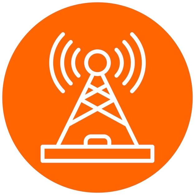 Diseño vectorial del estilo del icono de la antena de radio
