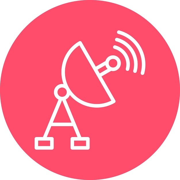 Diseño vectorial Estilo del icono de la antena de satélite